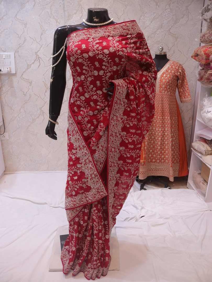 “The Ruber Pink” Premium Designer Saree - Image 2