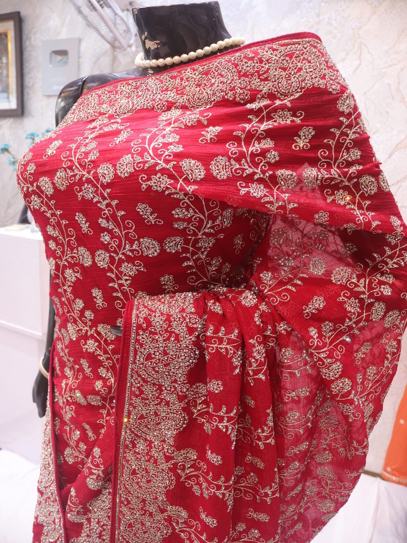 “The Ruber Pink” Premium Designer Saree - Image 3