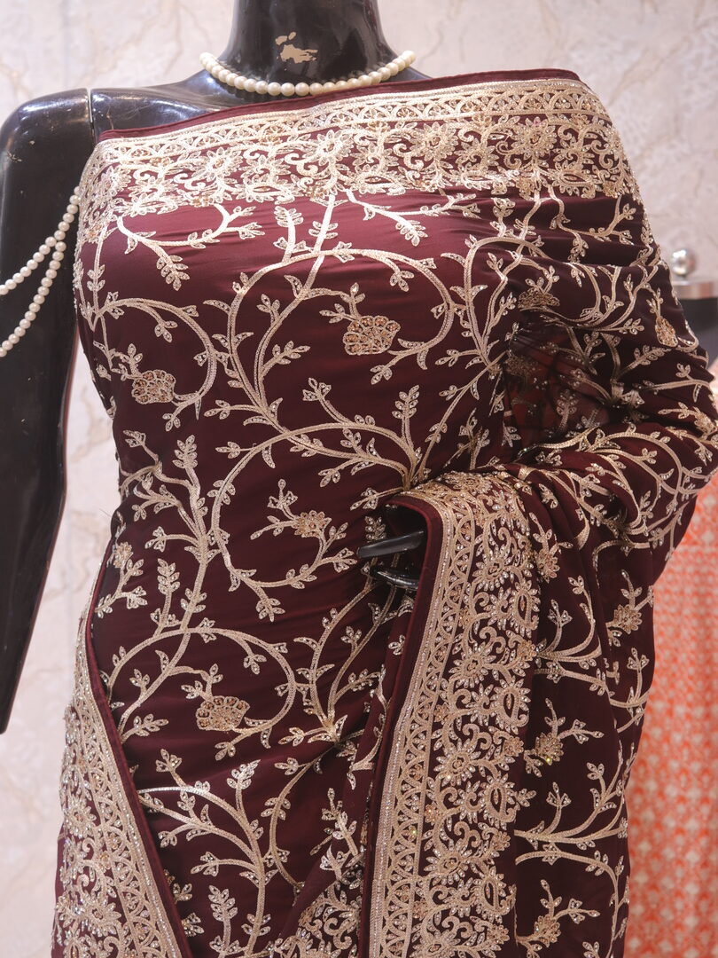"The Garnet" Premium Wedding Wear Saree - Image 2
