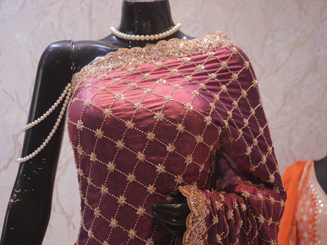 “The Liserian Purple” Premium Designer Saree