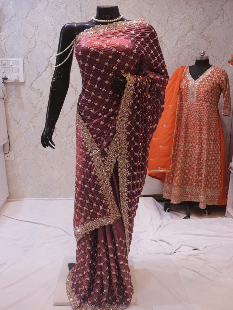 “The Liserian Purple” Premium Designer Saree - Image 3