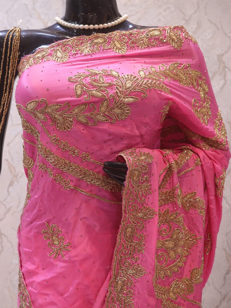 “The Persian Pink” Premium Handcrafted Saree - Image 2