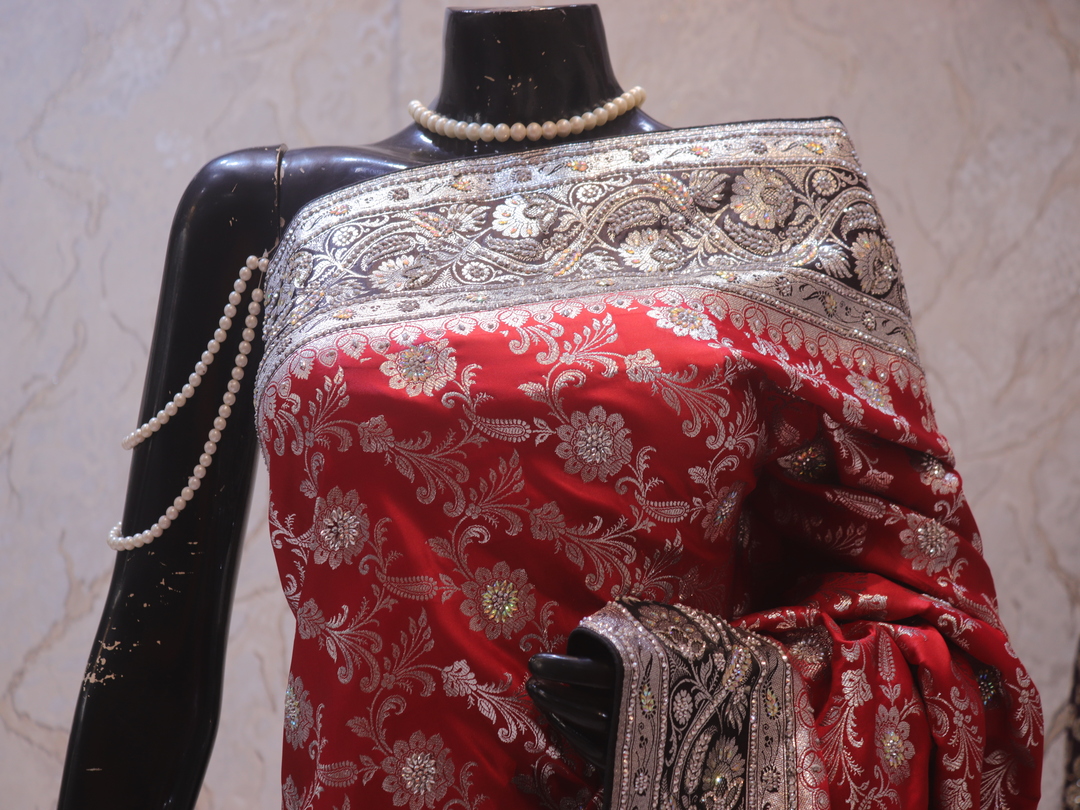 "The Red Duet" Premium Banarasi Silk Saree