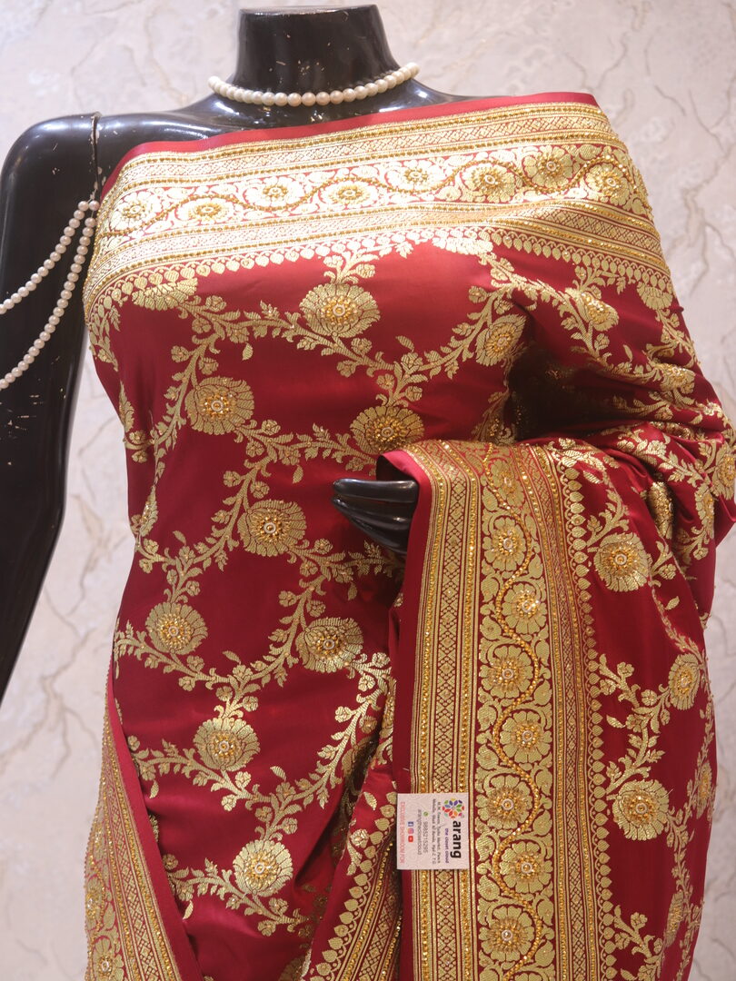 “The Mahogany Red” Premium Banarasi Silk Saree - Image 2