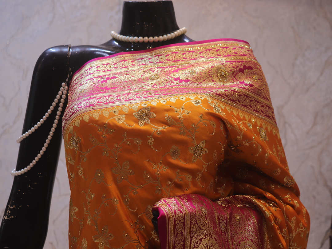 "The Golden Yellow" Premium Banarasi Silk Saree