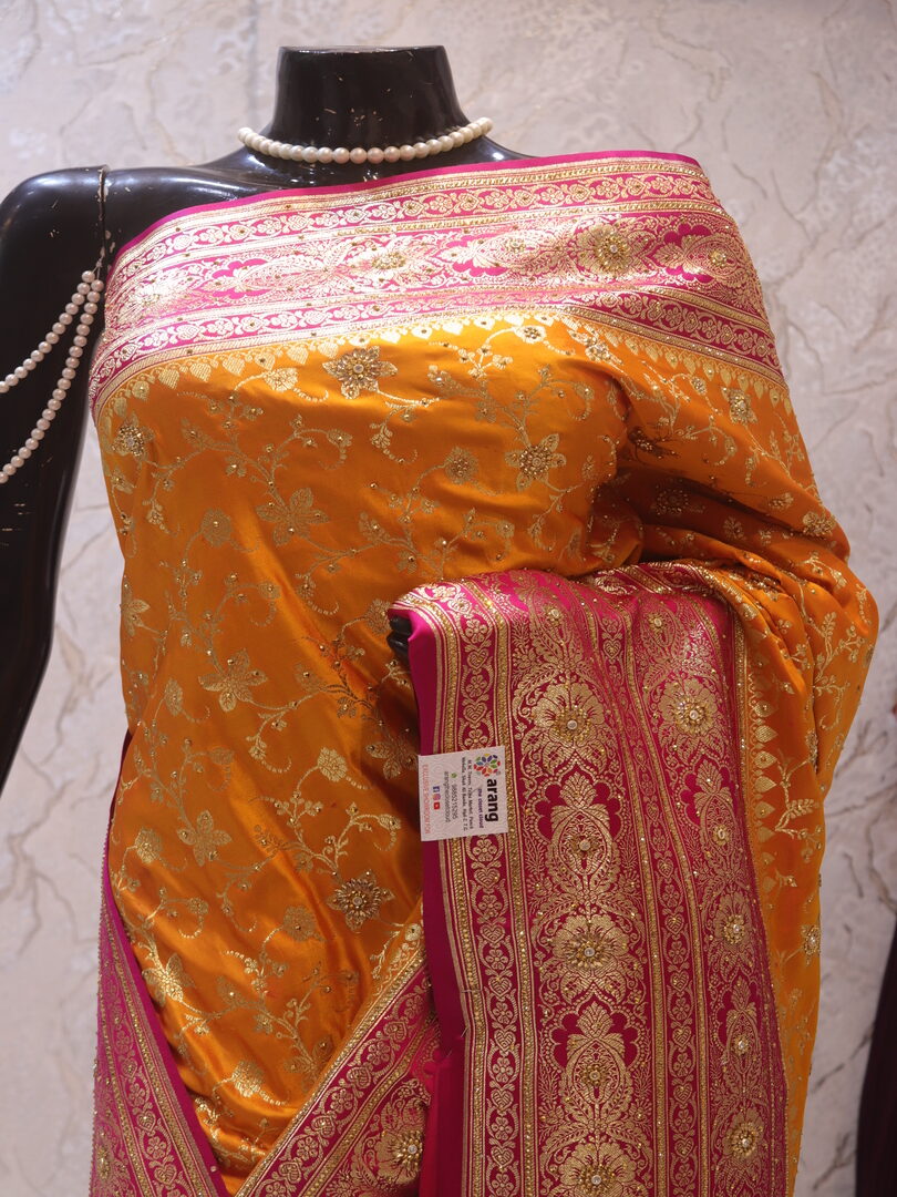 "The Golden Yellow" Premium Banarasi Silk Saree - Image 2
