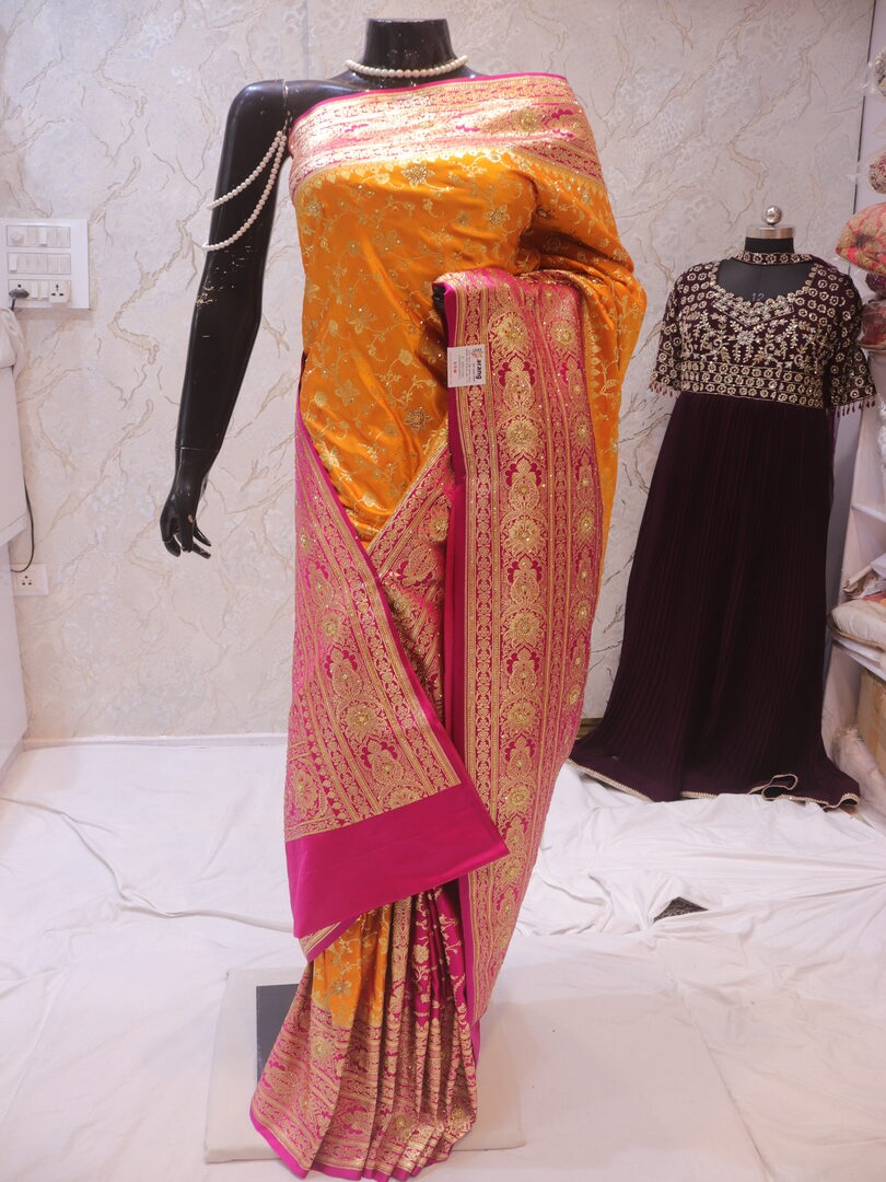 "The Golden Yellow" Premium Banarasi Silk Saree - Image 3