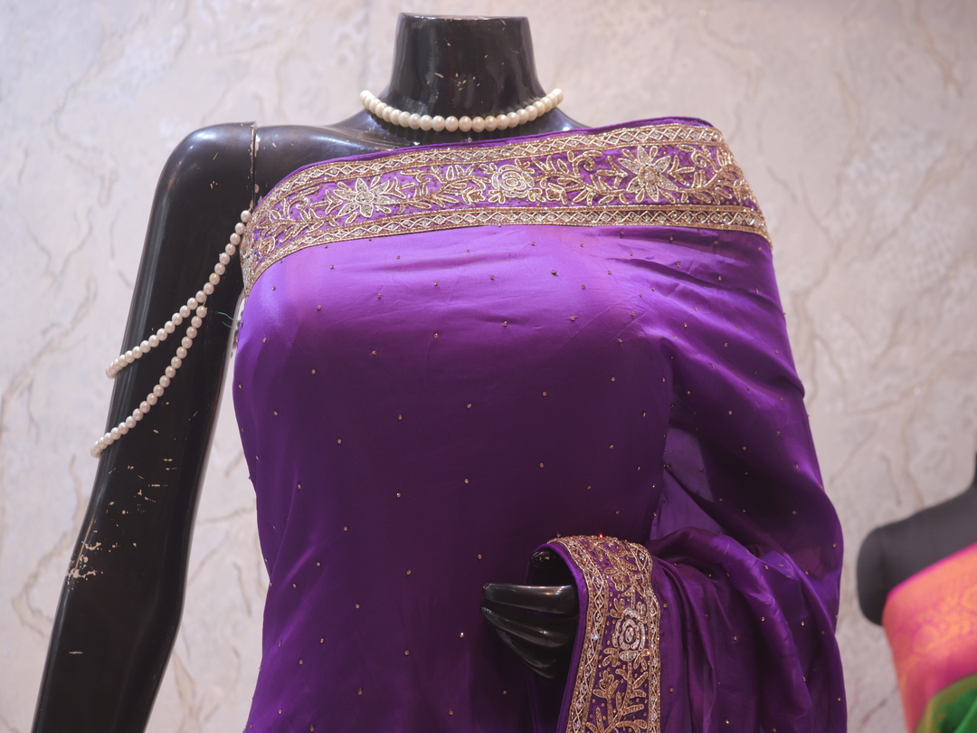 “The True Purple” Premium Designer Saree