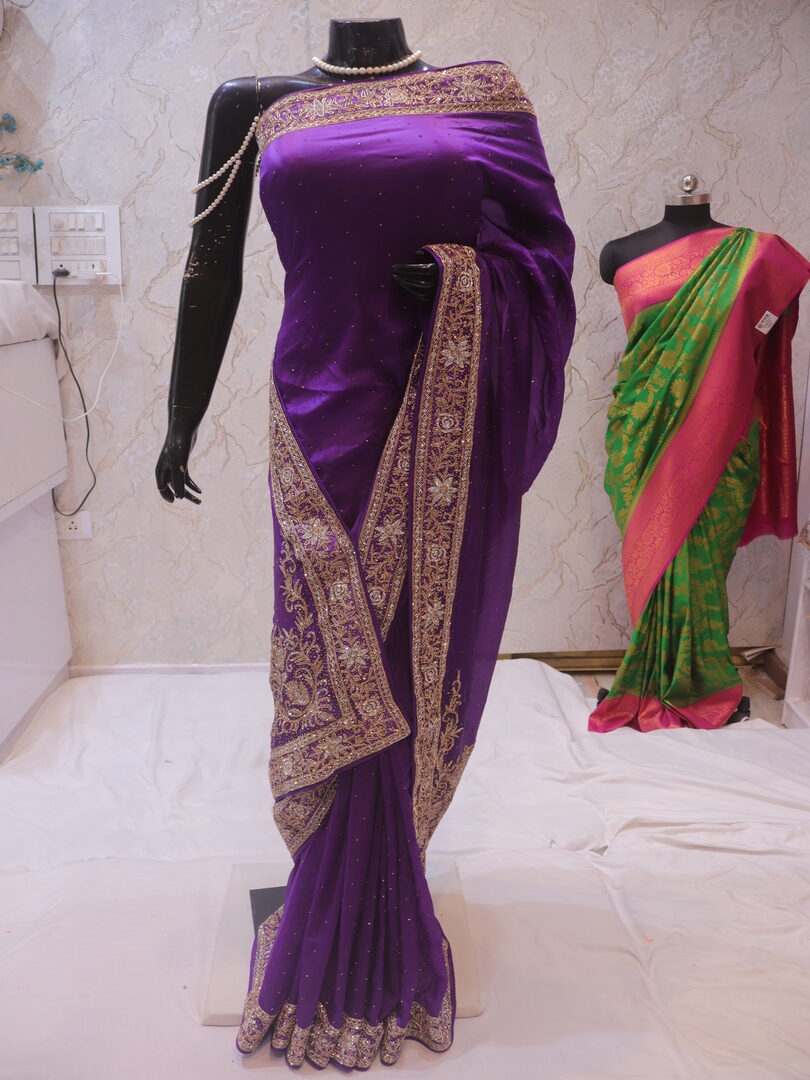 “The True Purple” Premium Designer Saree - Image 3