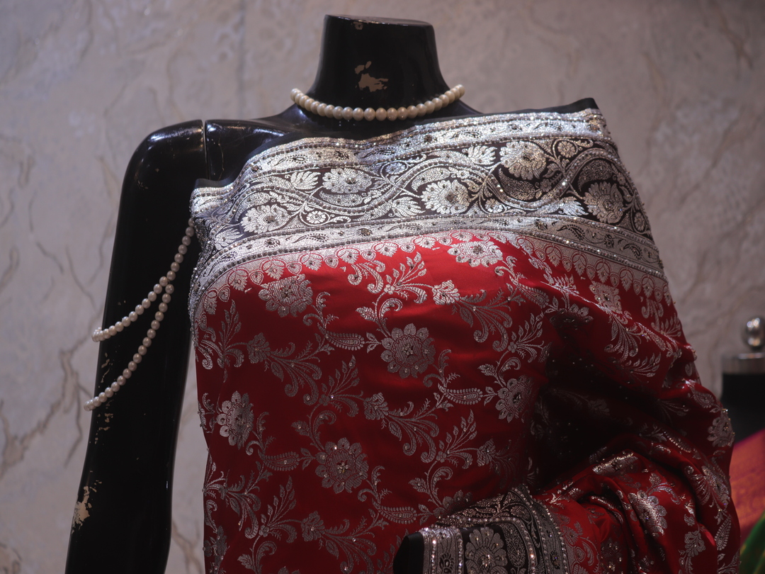 "The Rose Red" Premium Banarasi Silk Saree