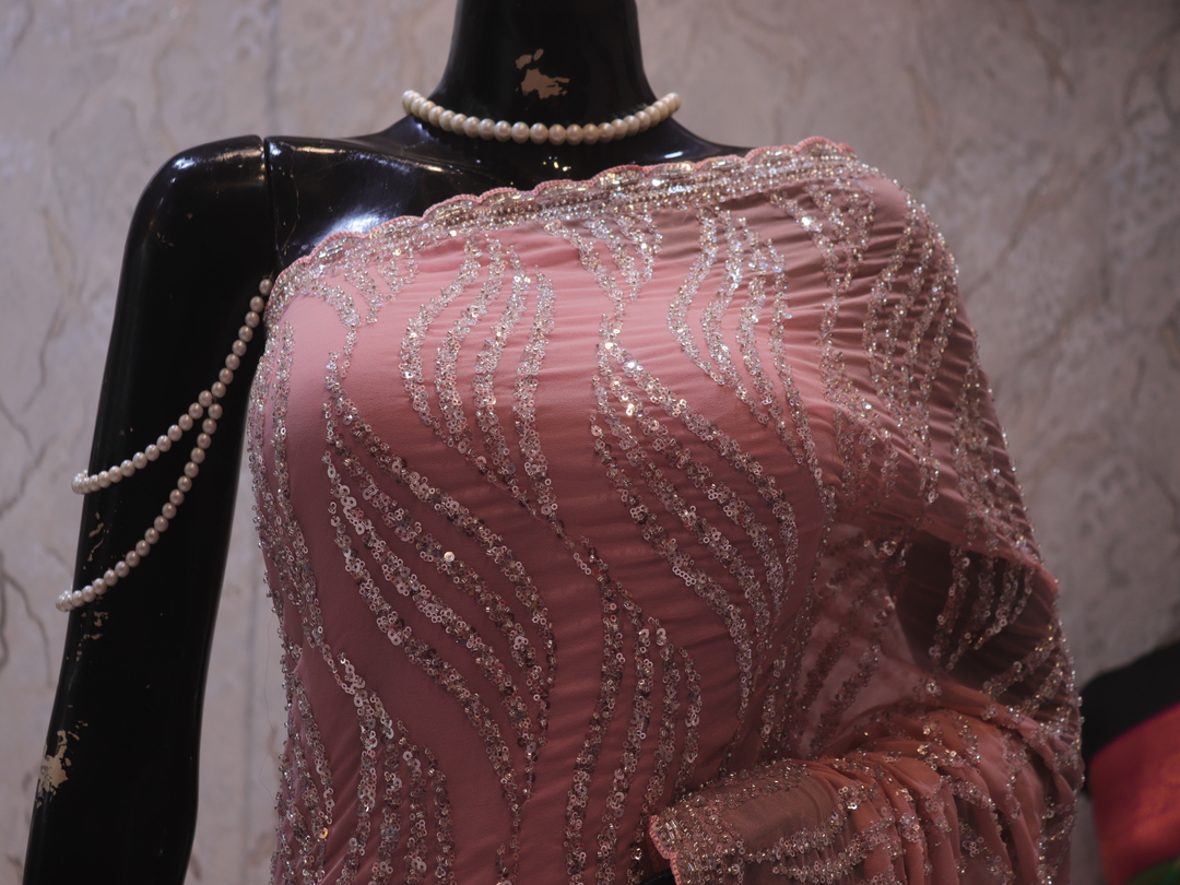 "The Flamingo Pink" Premium Designer Saree