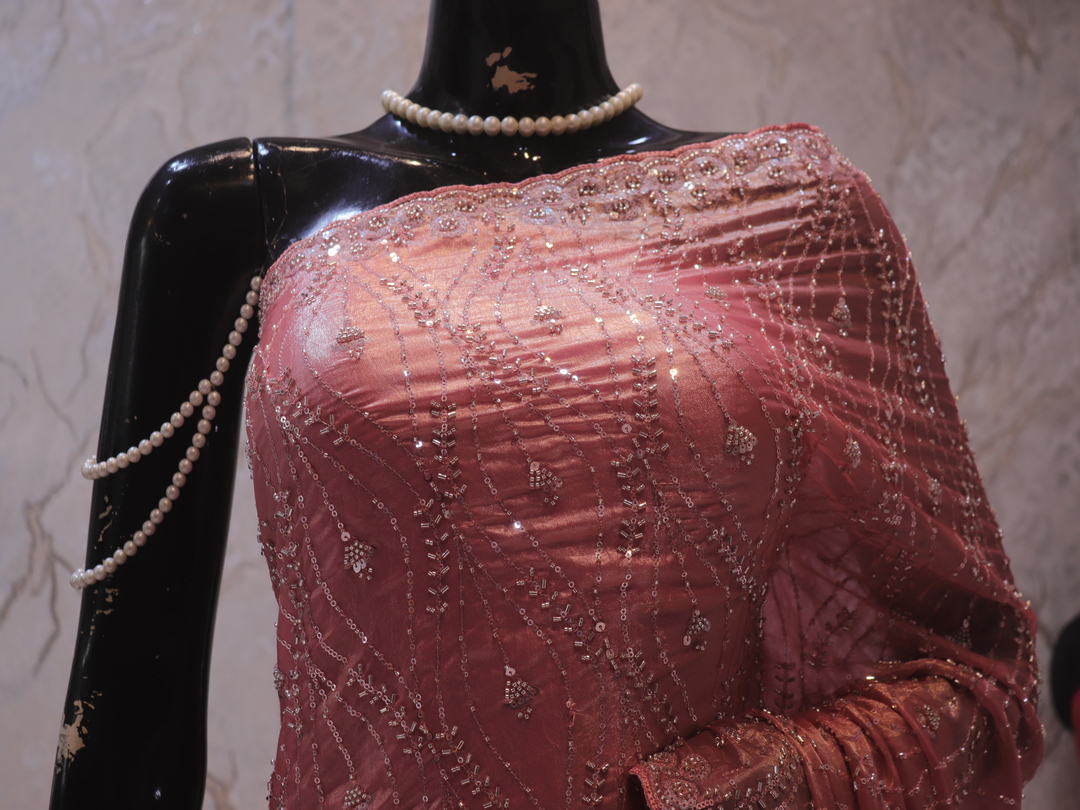 "The Flamingo Pink" Premium Designer Saree