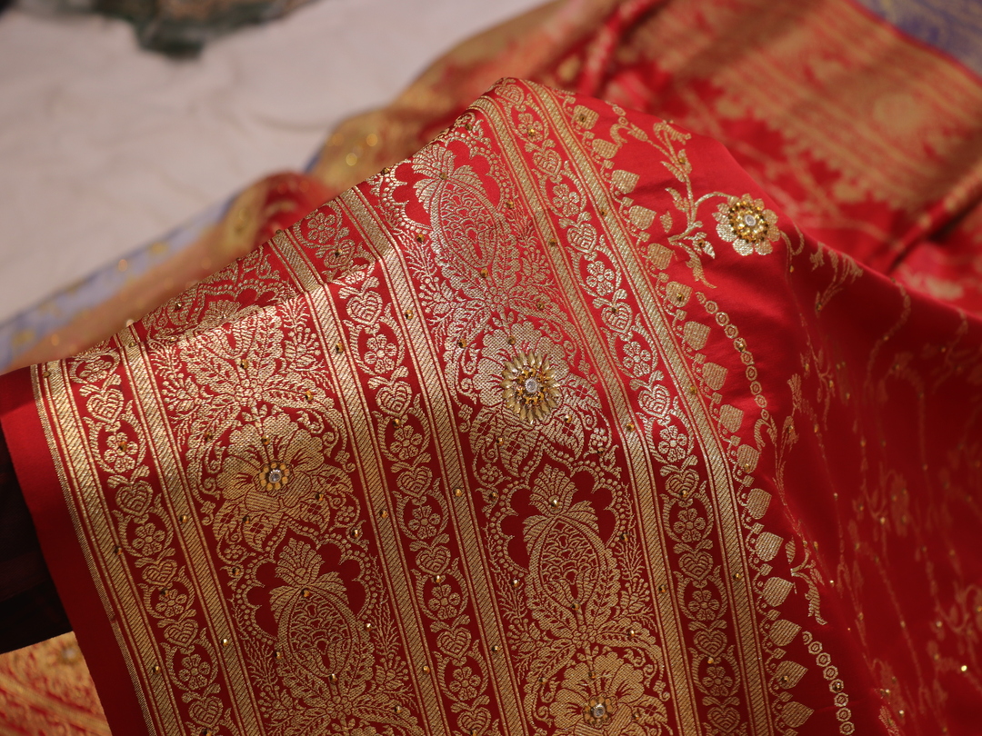 "The Baby Blue Duet" Premium Banarasi Silk Saree - Image 5