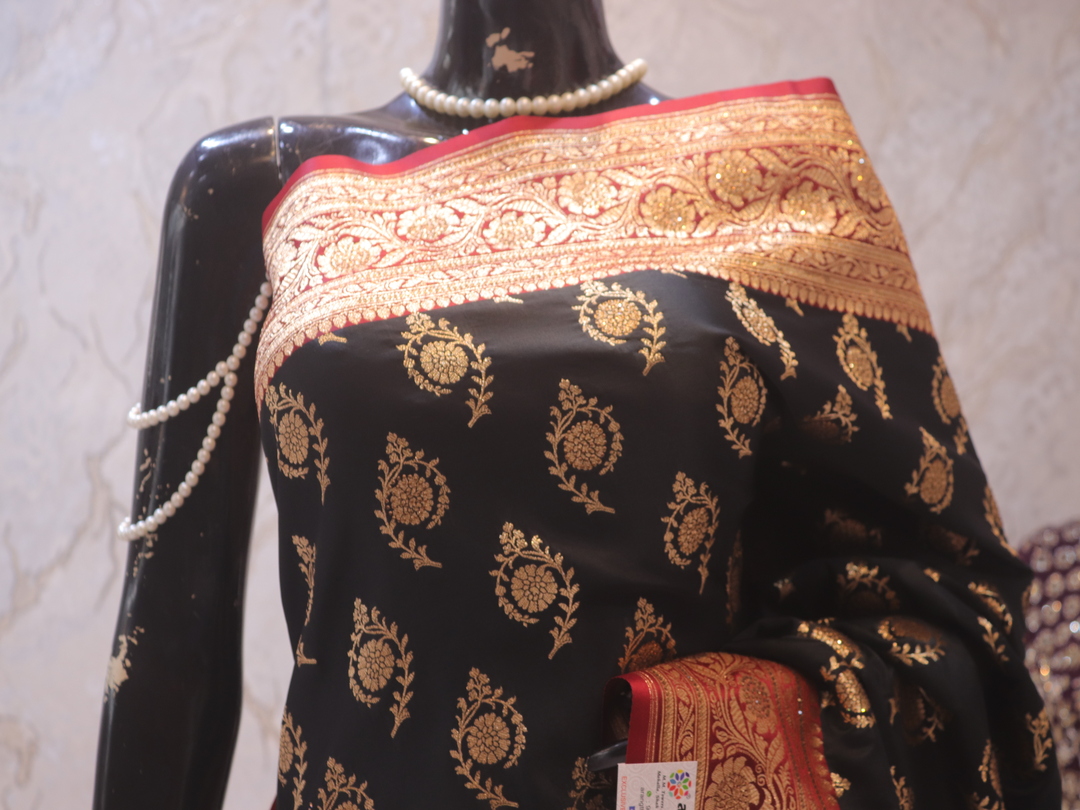 "The Black Duet" Premium Banarasi Silk Saree