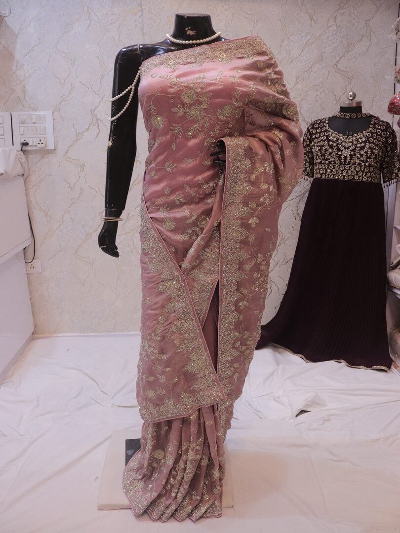 “The Dusty Purple” Premium Designer Saree - Image 3