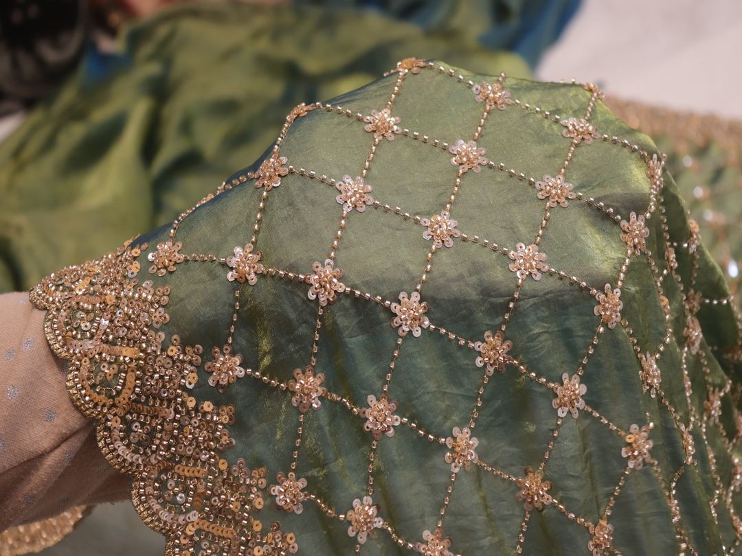 “The Olive Green” Premium Designer Saree - Image 5