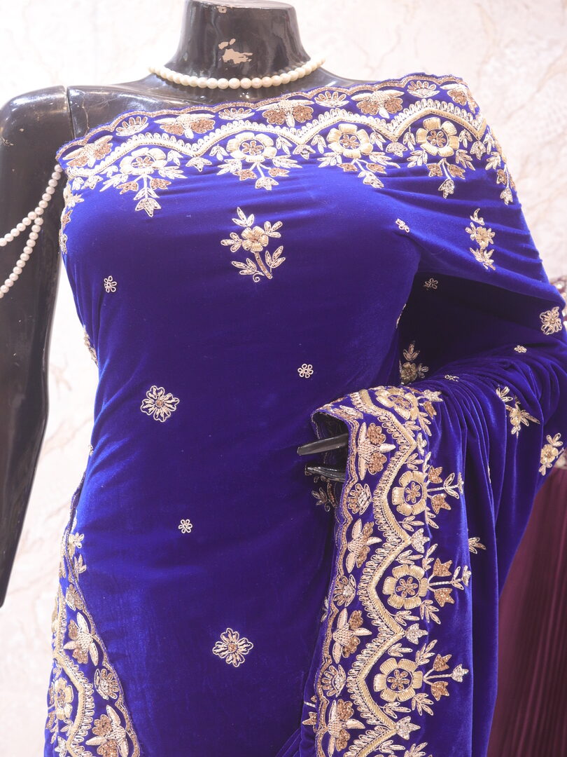 “The Royal Blue” Premium Handcrafted Saree - Image 2