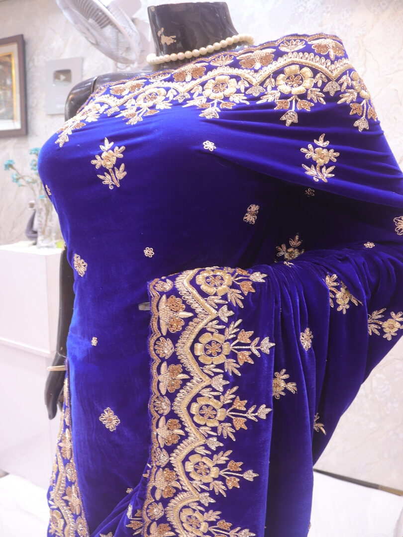 “The Royal Blue” Premium Handcrafted Saree - Image 4