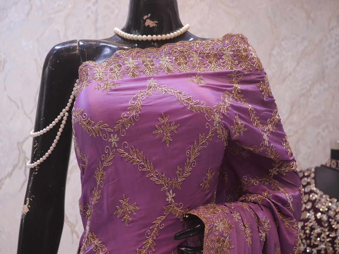 “The African Violet” Premium Handcrafted Saree