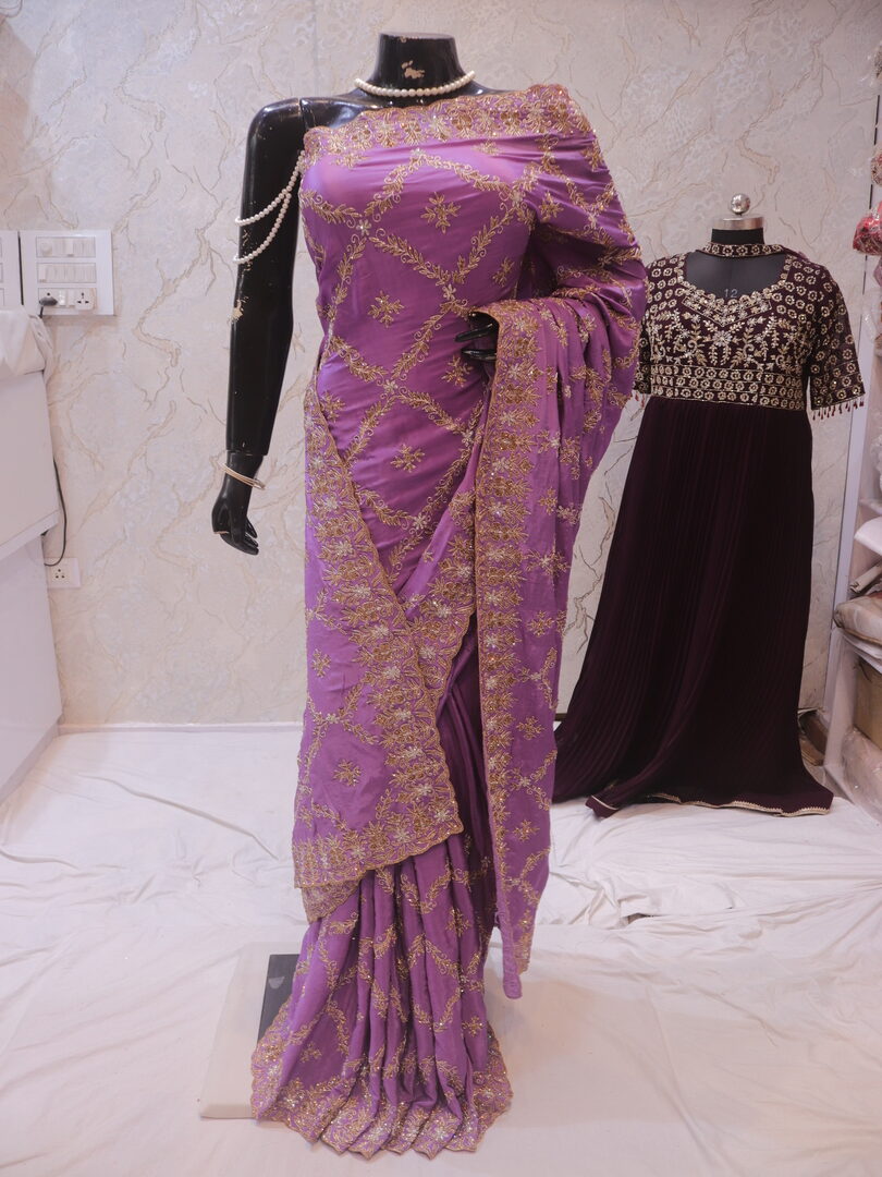 “The African Violet” Premium Handcrafted Saree - Image 3