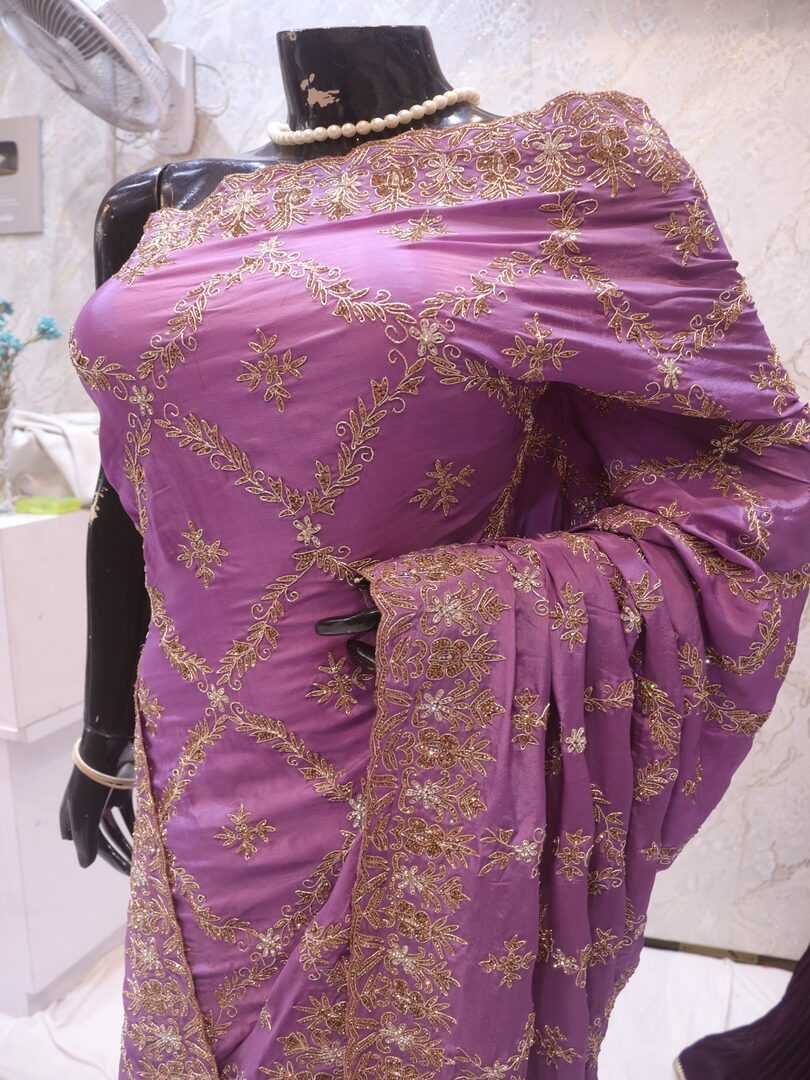“The African Violet” Premium Handcrafted Saree - Image 4