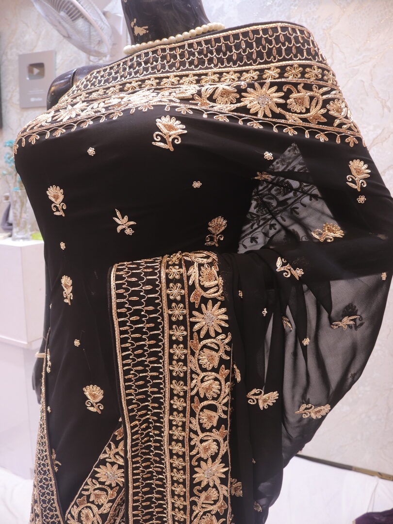 “The Persian Black” Premium Handcrafted Saree - Image 4