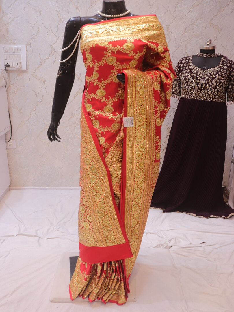 “The Bridal Red” Premium Banarasi Silk Saree - Image 3