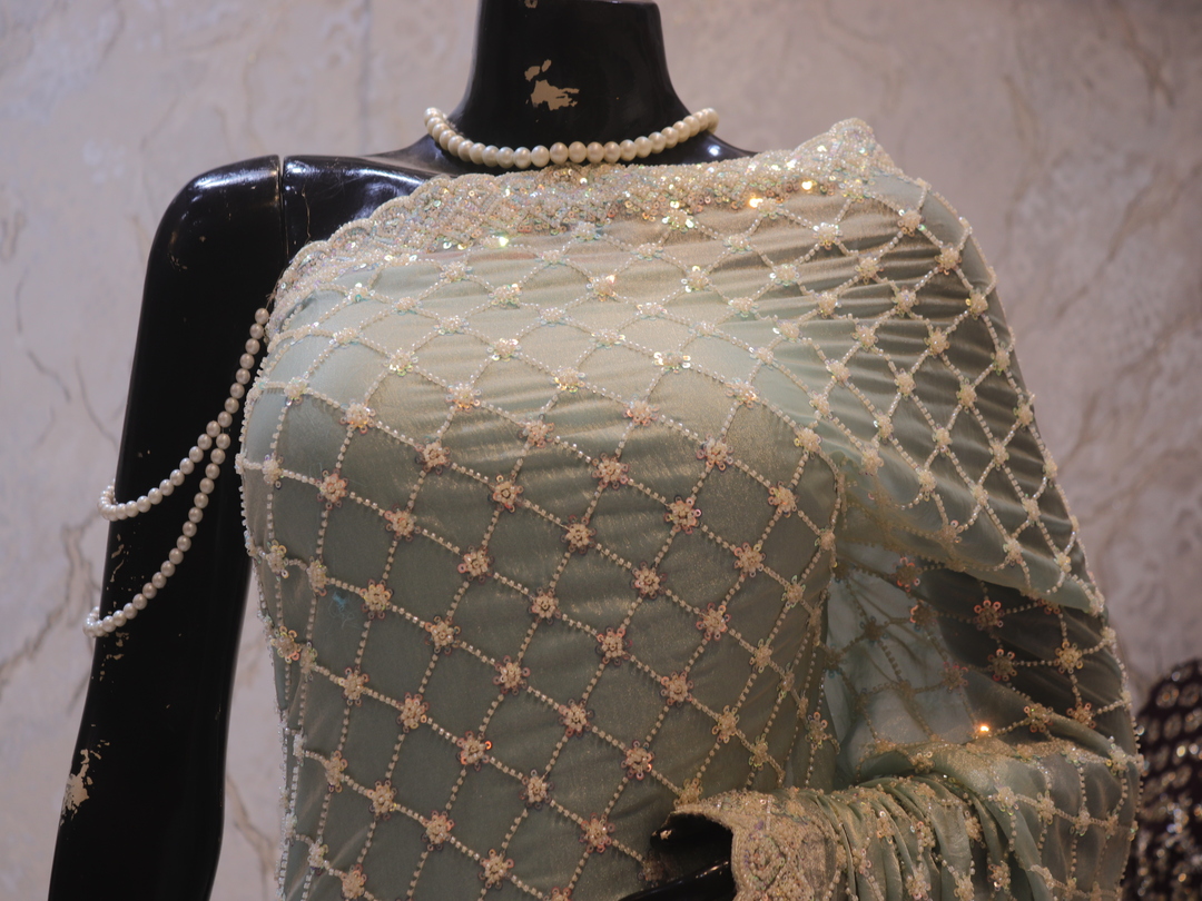 "The Baby Green" Premium Designer Saree