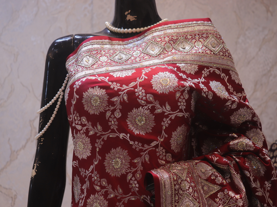 "The Aesthetic Maroon" Premium Banarasi Silk Saree