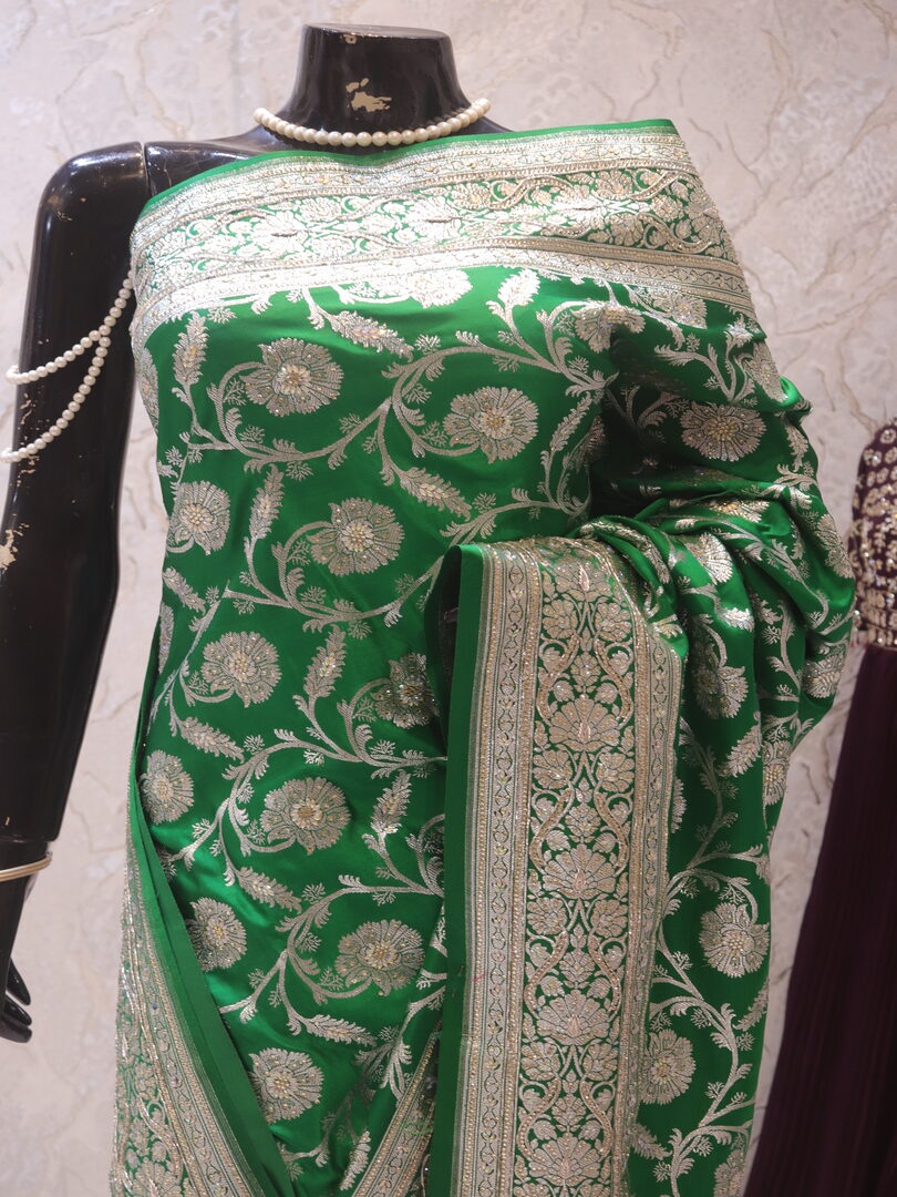 "The True Green" Premium Banarasi Silk Saree - Image 2