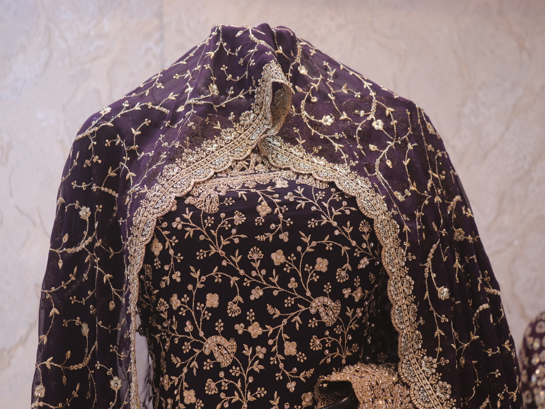 “The True Purple” Premium Designer Saree with Veil