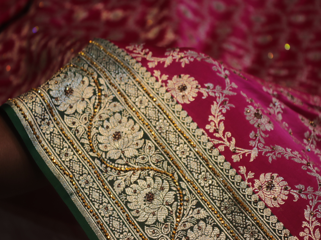 "The French Pink" Premium Banarasi Silk Saree - Image 5