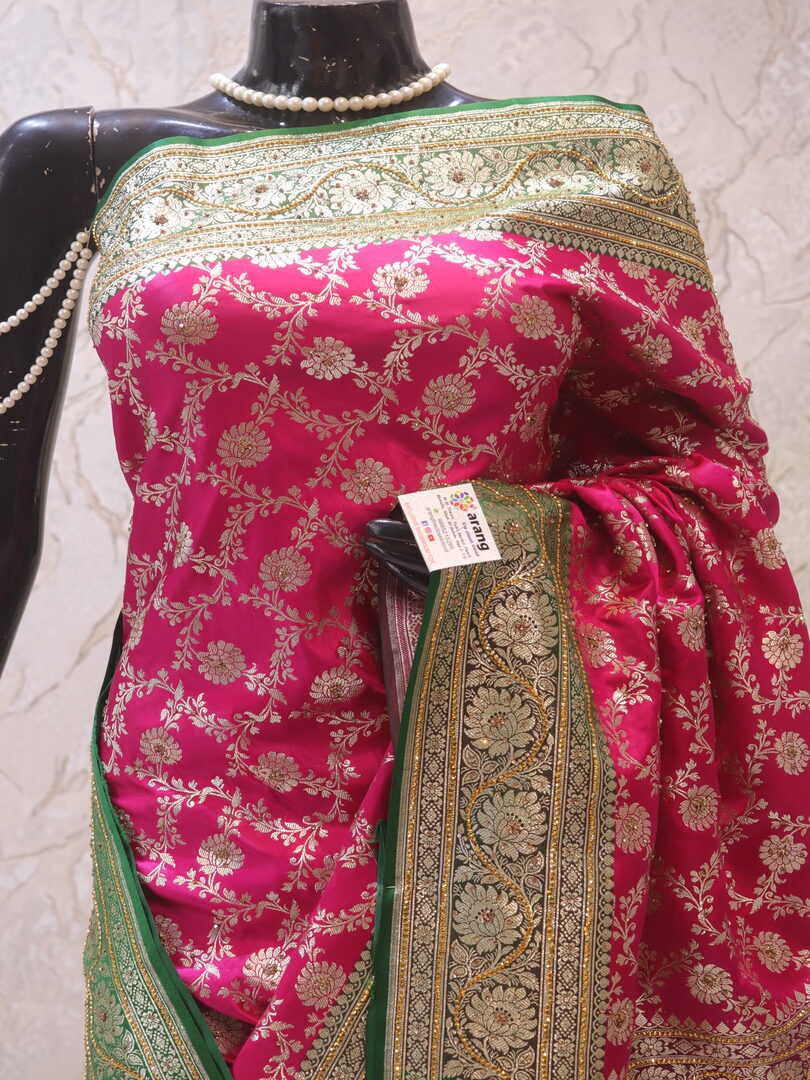 "The French Pink" Premium Banarasi Silk Saree - Image 2