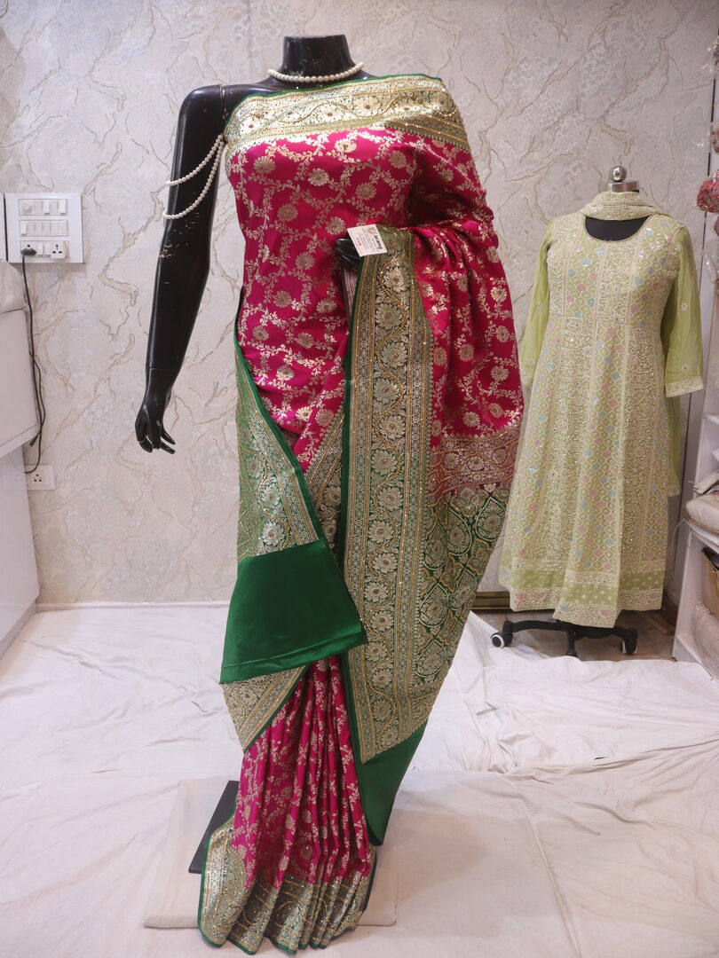 "The French Pink" Premium Banarasi Silk Saree - Image 3