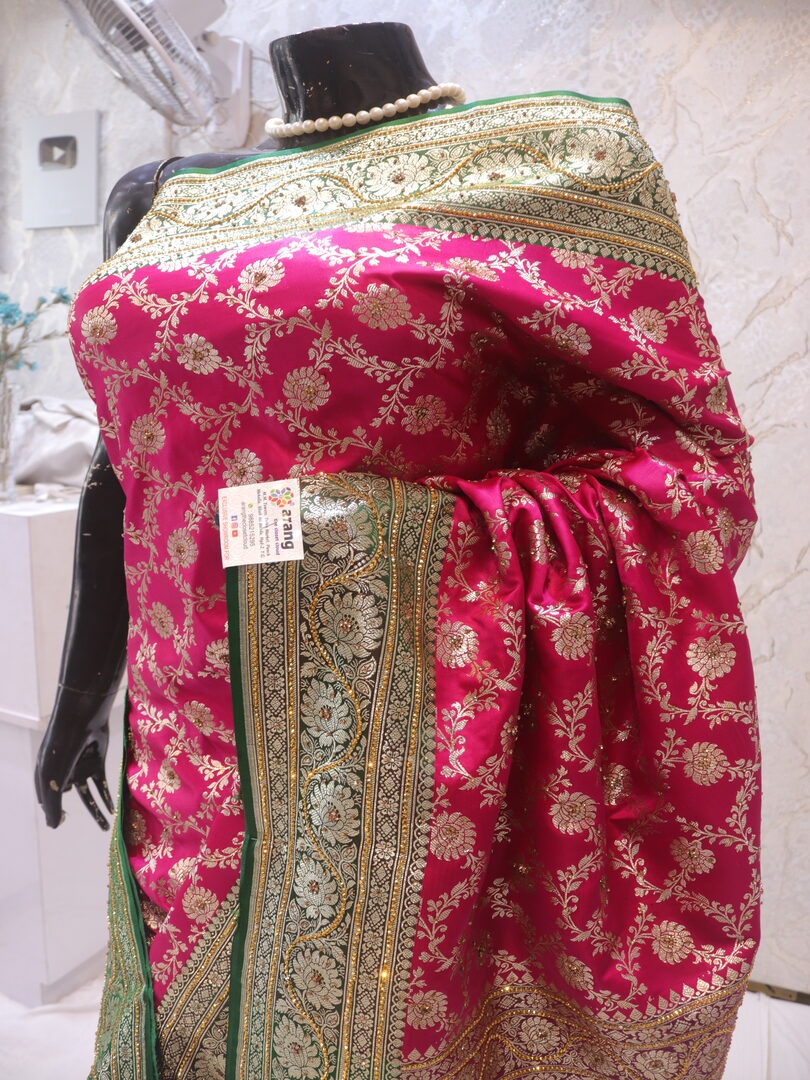 "The French Pink" Premium Banarasi Silk Saree - Image 4
