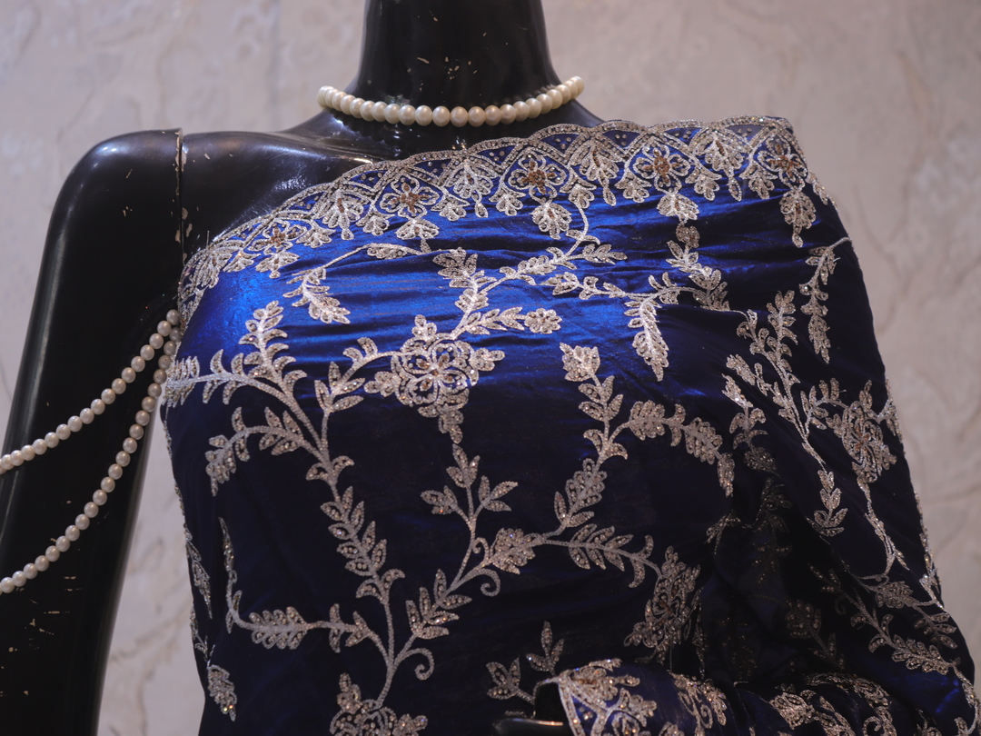 “The Egyptian Blue” Premium Designer Saree