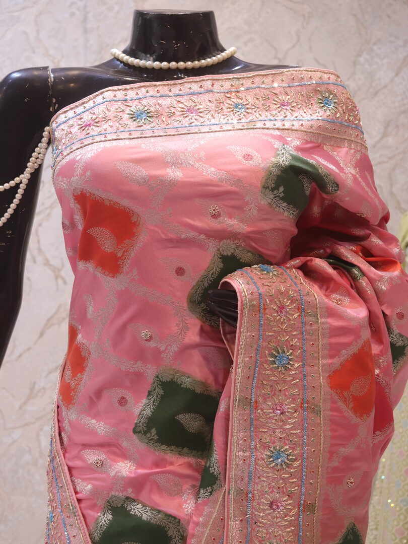 "The Blush Pink" Premium Banarasi Silk Saree - Image 2