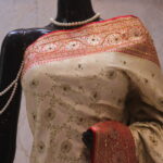 "The Ceramic White" Premium Bridal Banarasi Silk Saree