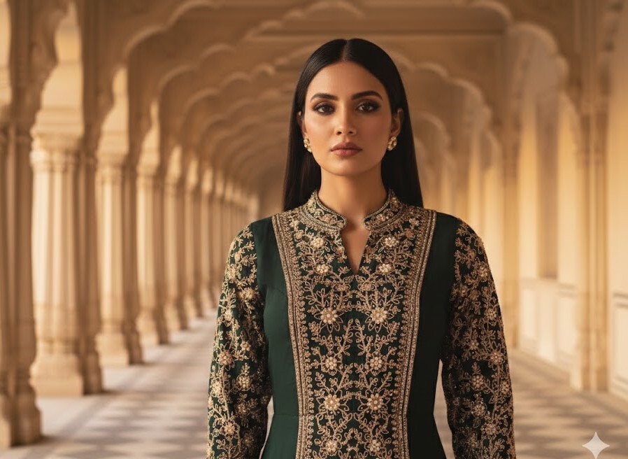 The Premium Designer Long Koti Frock Style Ready to Wear Dress