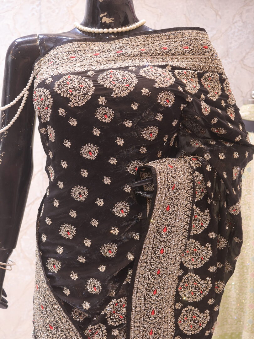 “The Raven Black” Premium Designer Saree - Image 2