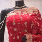 “Royal Elegance Fendi Fabric Saree in Raspberry Sorbet”