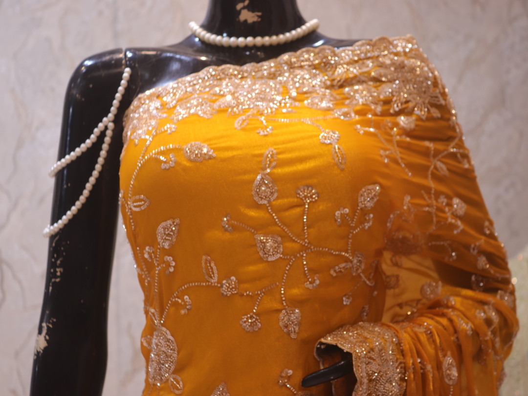 “The True Yellow” Premium Designer Saree
