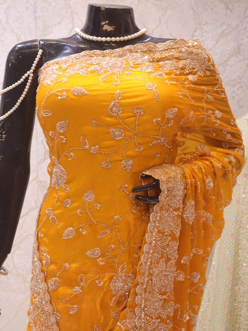 “The True Yellow” Premium Designer Saree - Image 2
