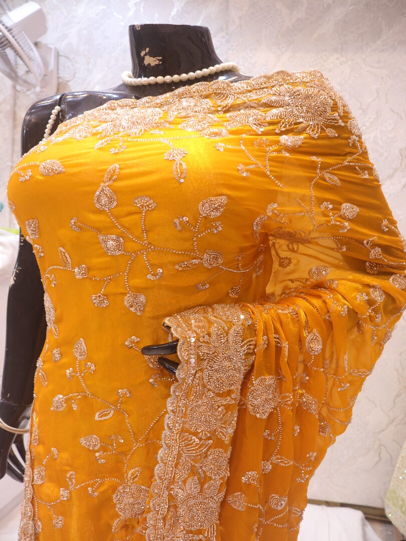 “The True Yellow” Premium Designer Saree - Image 4