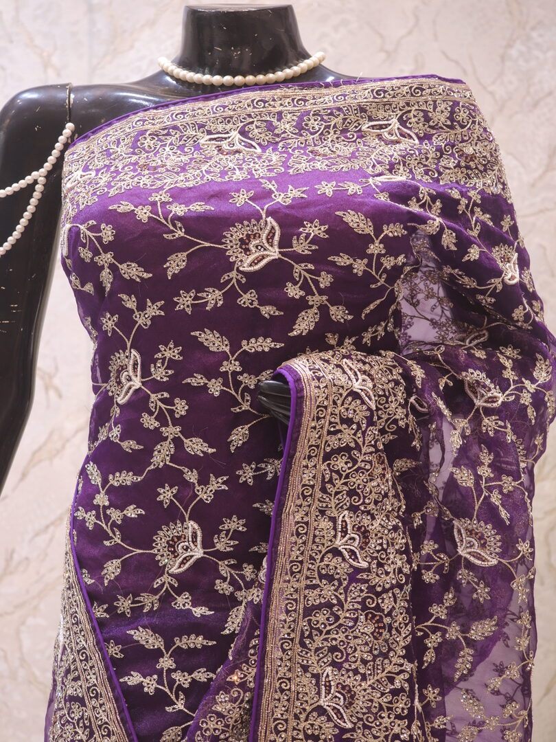 "The True Purple" Premium Designer Saree - Image 2