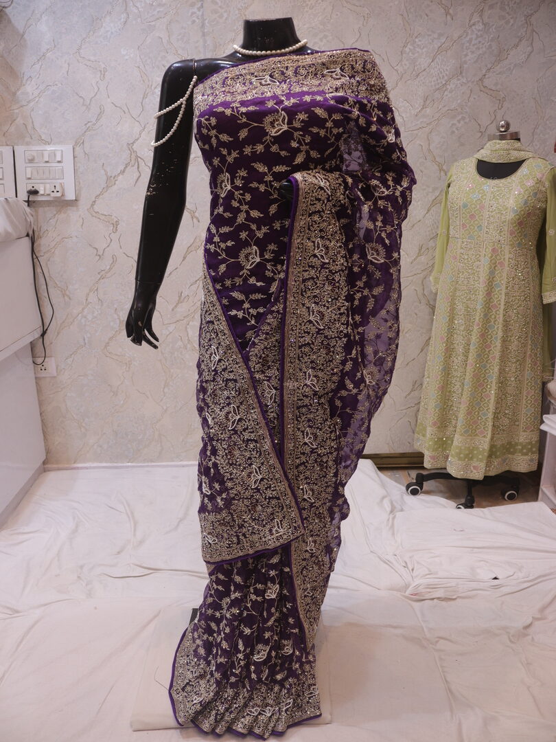 "The True Purple" Premium Designer Saree - Image 3