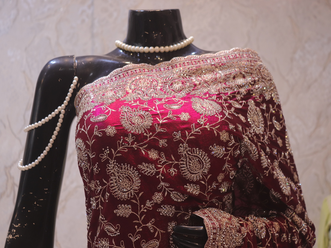 “The Mulberry Splash” Premium Designer Saree