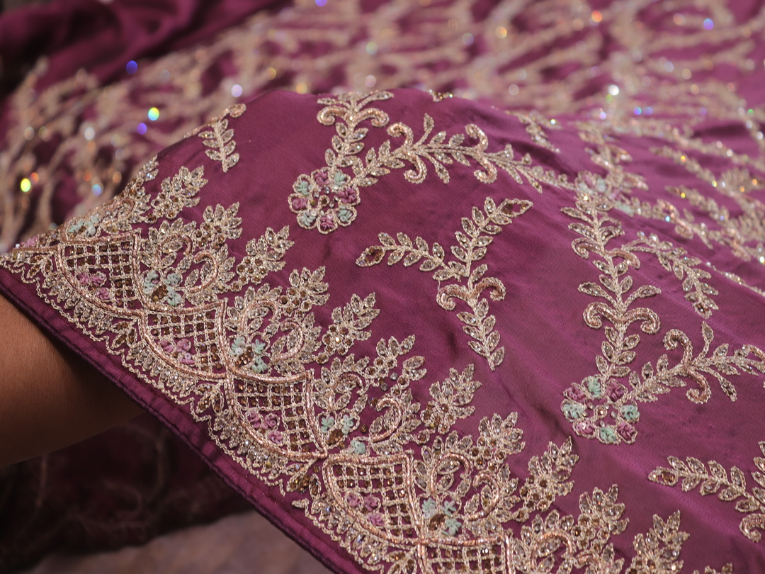 "The Royal Purple" Premium Designer Saree - Image 5