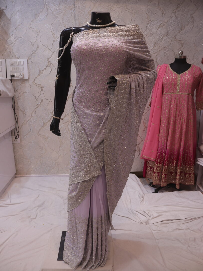 "The Lilac" Premium Designer Saree - Image 3