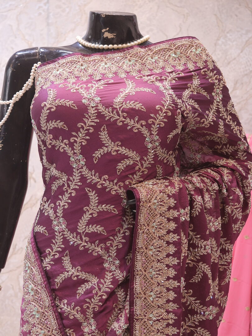 "The Royal Purple" Premium Designer Saree - Image 2